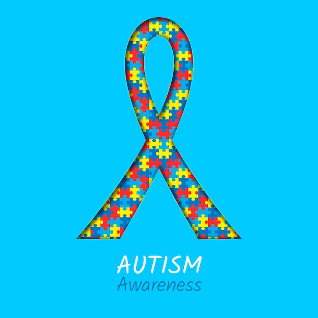 Ilustración realista del día mundial de la concienciación sobre el autismo