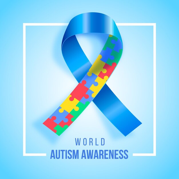 Ilustración realista del día mundial de la concienciación sobre el autismo