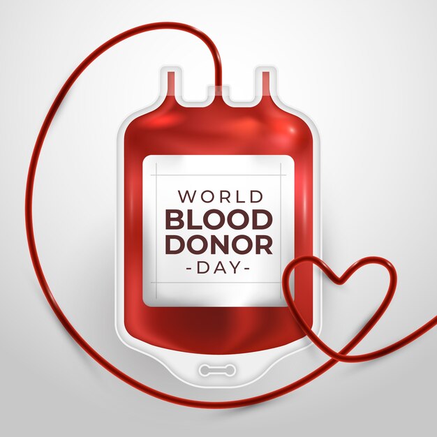 Ilustración realista del día mundial del donante de sangre