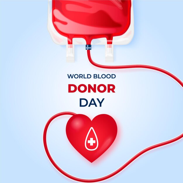 Ilustración realista del día mundial del donante de sangre