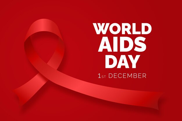 Ilustración realista del día mundial del sida
