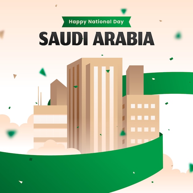 Vector gratuito ilustración realista para el día nacional saudí