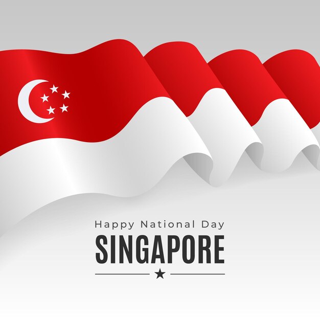 Ilustración realista del día nacional de singapur