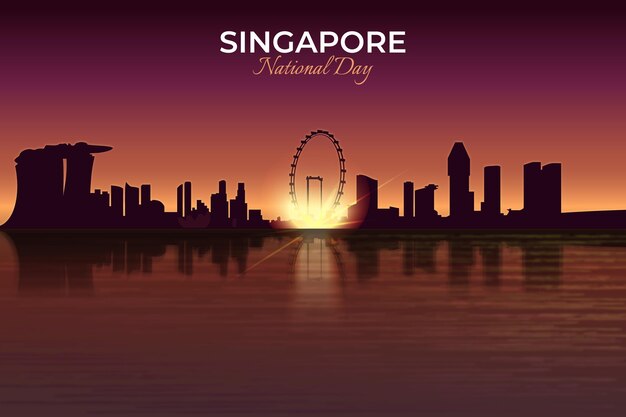 Ilustración realista del día nacional de singapur