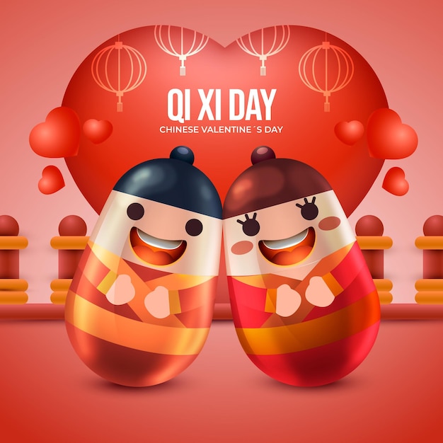 Ilustración realista del día qi xi