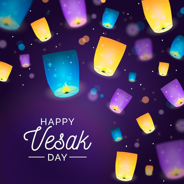 Vector gratuito ilustración realista del día de vesak