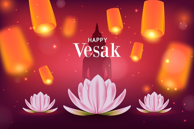 Ilustración realista del día de vesak