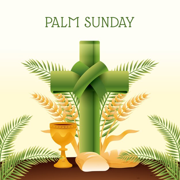 Ilustración realista para el Domingo de Ramos.
