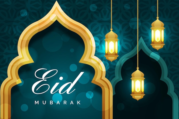 Ilustración realista de eid al-fitr