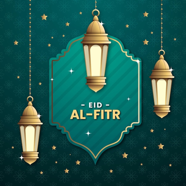 Ilustración realista de eid al-fitr