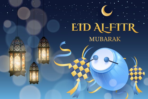 Vector gratuito ilustración realista de eid al-fitr