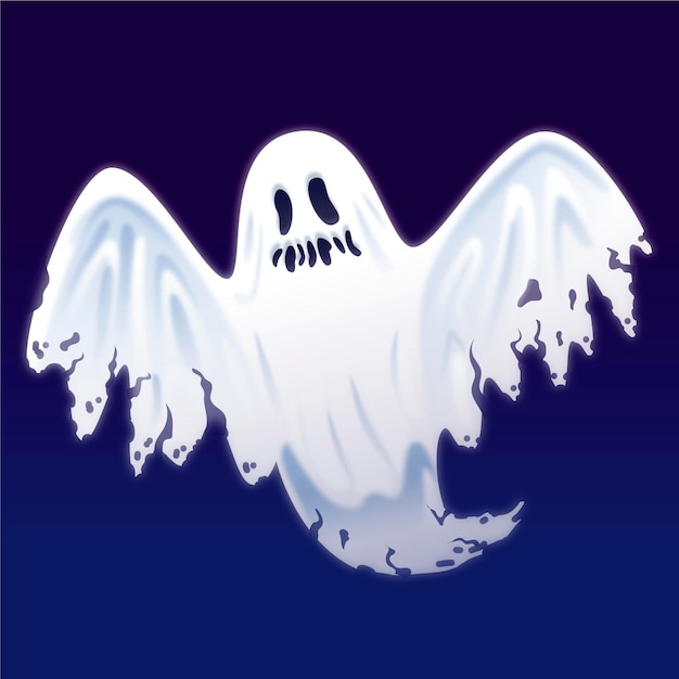 Ilustración realista de fantasma de halloween