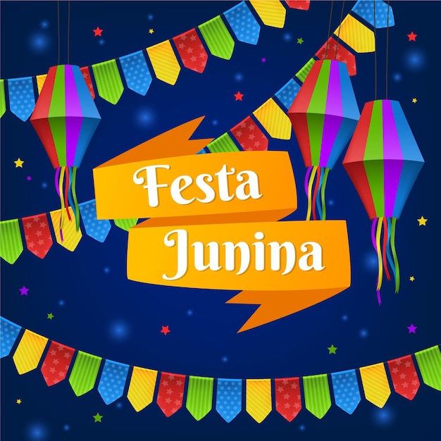 Ilustración realista de festa junina