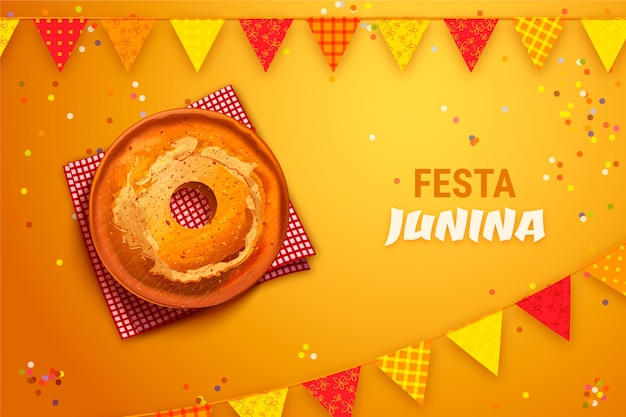 Vector gratuito ilustración realista de festas juninas con comida