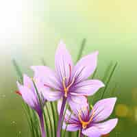Vector gratuito ilustración realista de flor de azafrán