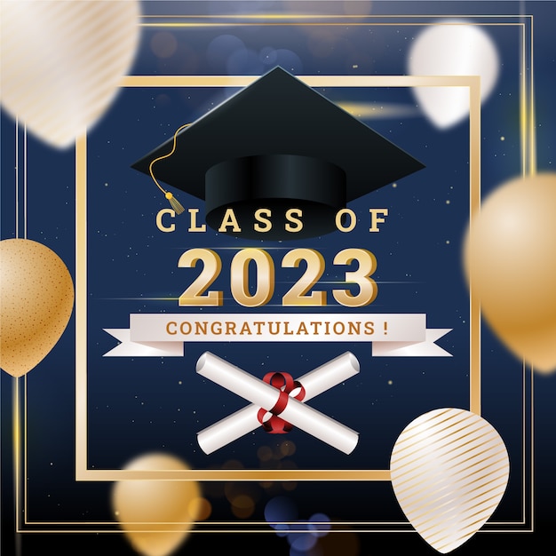 Ilustración realista para la graduación de la clase 2023