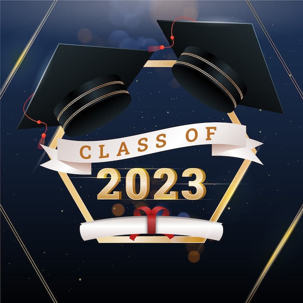 Ilustración realista para la graduación de la clase 2023