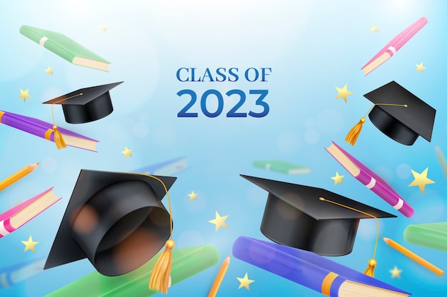 Ilustración realista para la graduación de la clase 2023