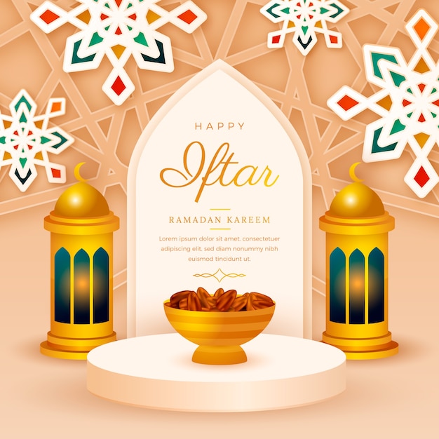 Vector gratuito ilustración realista de iftar