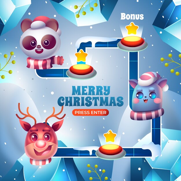 Ilustración realista del juego de navidad