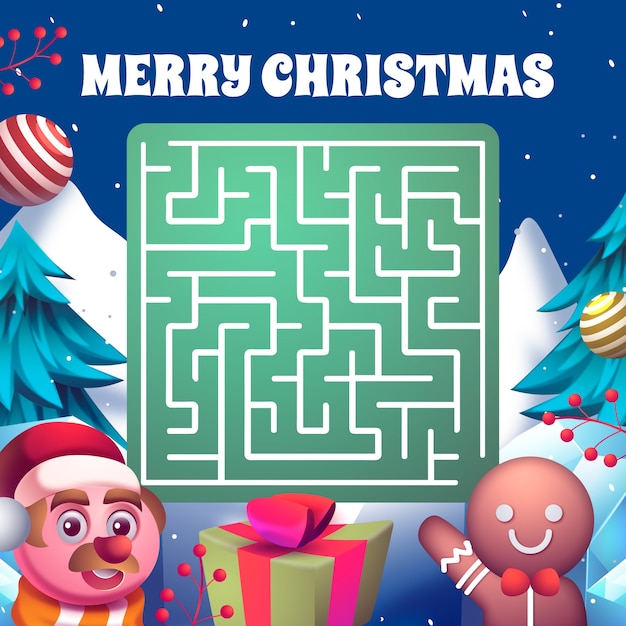 Vector gratuito ilustración realista del juego de navidad