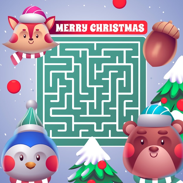 Ilustración realista del juego de navidad