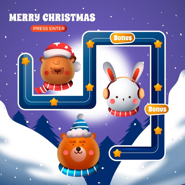 Ilustración realista del juego de navidad