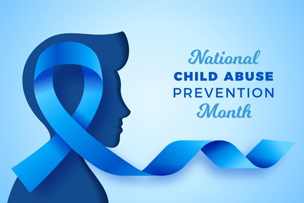 Ilustración realista del mes nacional de prevención del abuso infantil