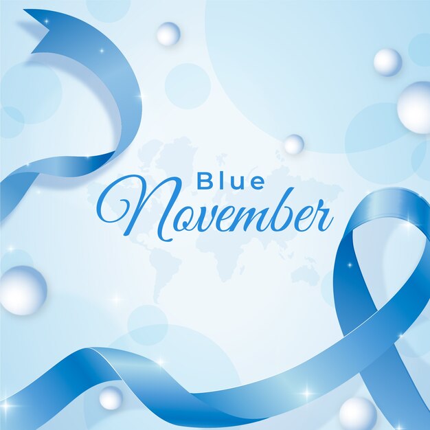 Ilustración realista de noviembre azul