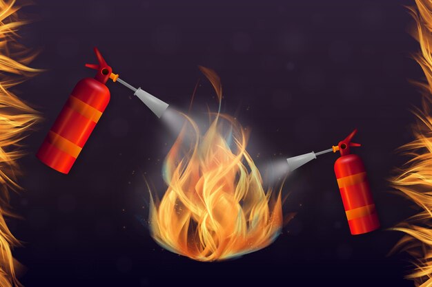 Ilustración realista de prevención de incendios