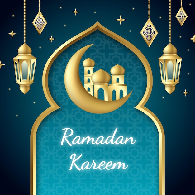 Ilustración realista de ramadan kareem