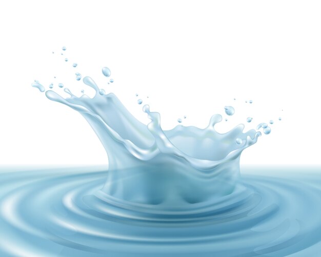 Ilustración realista de salpicaduras de agua