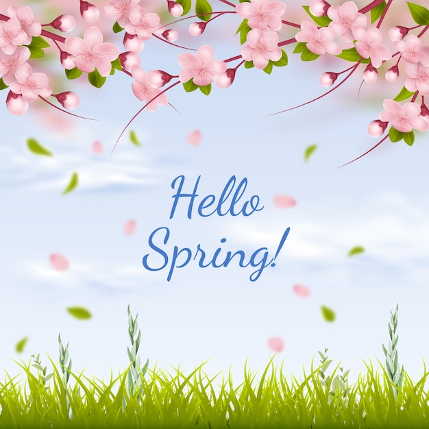 Ilustración realista para la temporada de primavera