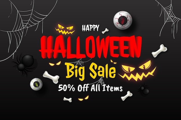 Vector gratuito ilustración realista de venta de halloween