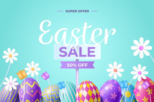 Vector gratuito ilustración realista de venta de pascua