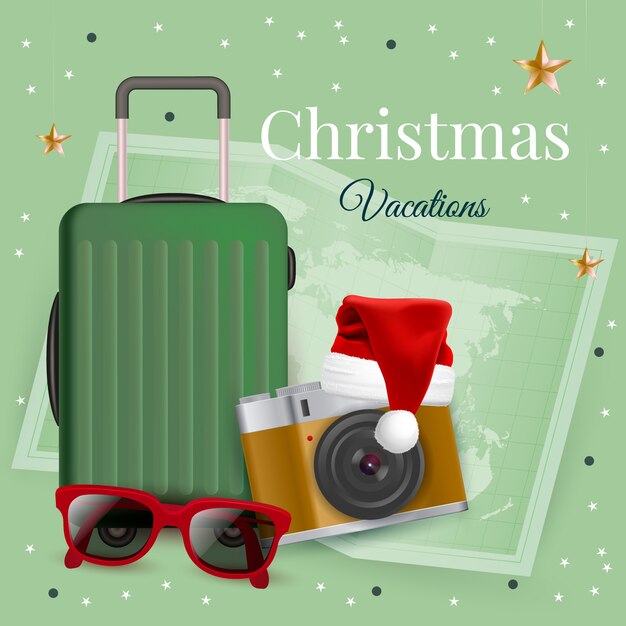 Ilustración realista de viajes de navidad