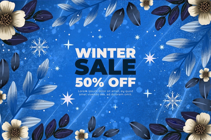 Vector gratuito ilustración de rebajas de invierno en acuarela