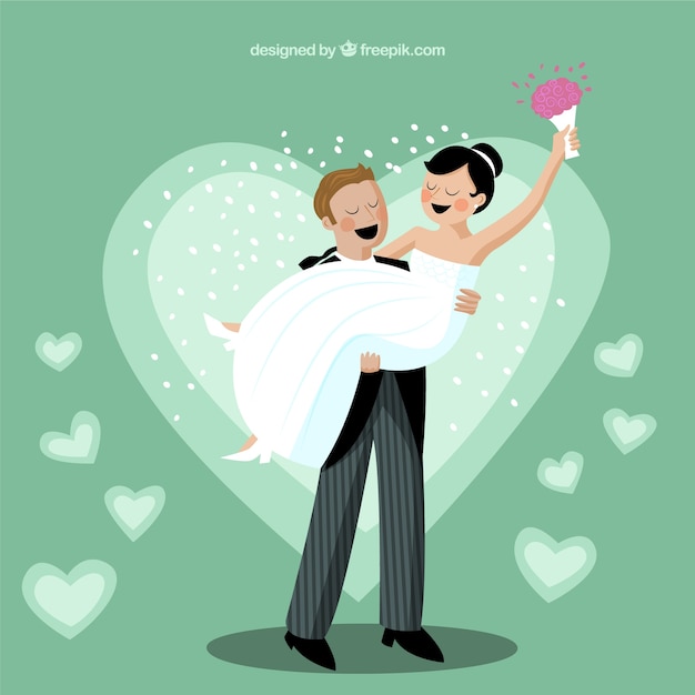 Vector gratuito ilustración de recién casados