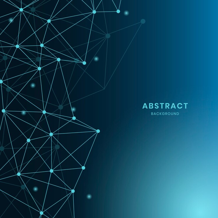 Vector gratuito ilustración de la red neuronal azul