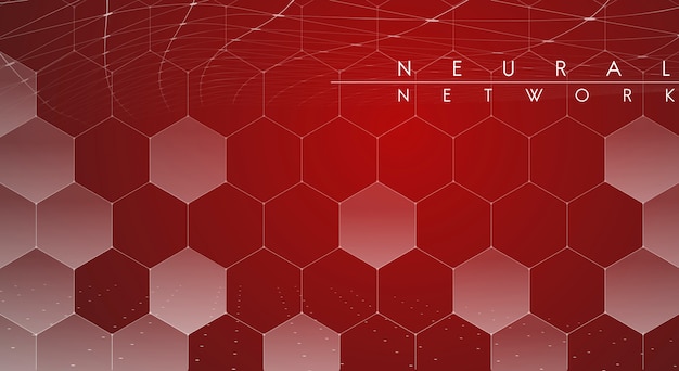Ilustración de red neuronal roja