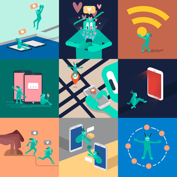 Vector gratuito ilustración de redes sociales