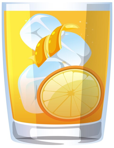 Ilustración de una refrescante bebida helada de cítricos