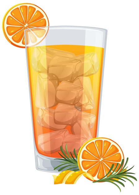 Ilustración de una refrescante bebida helada de cítricos