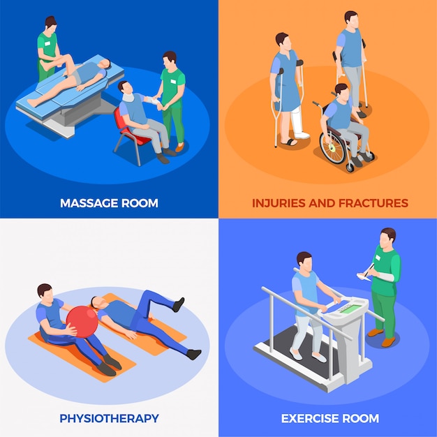 Ilustración de rehabilitación de fisioterapia