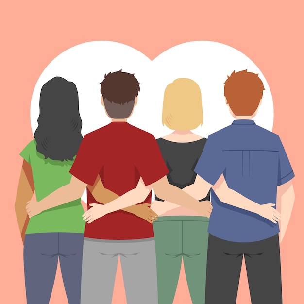 Ilustración de relación abierta dibujada a mano