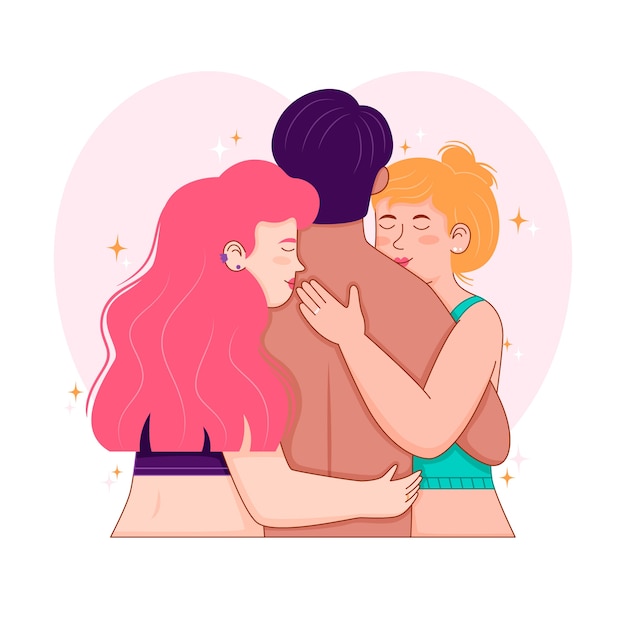 Ilustración de relación abierta dibujada a mano