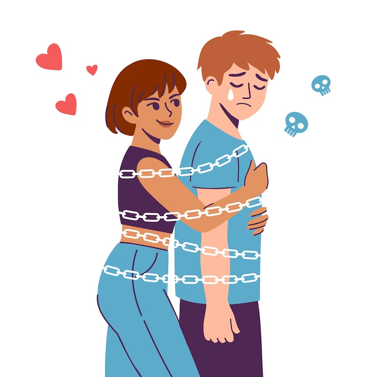 Vector gratuito ilustración de una relación tóxica dibujada a mano