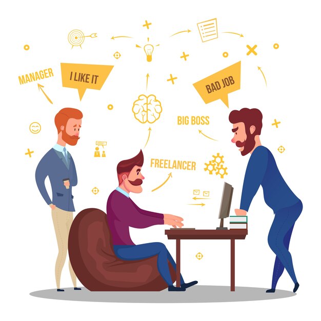 Ilustración de relaciones comerciales independientes