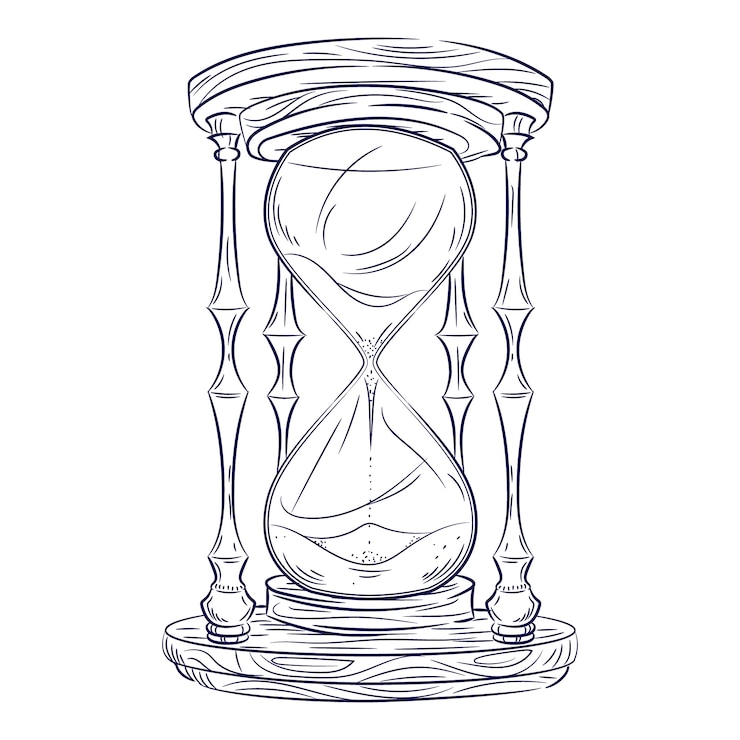 Vector gratuito ilustración de un reloj de arena dibujado a mano
