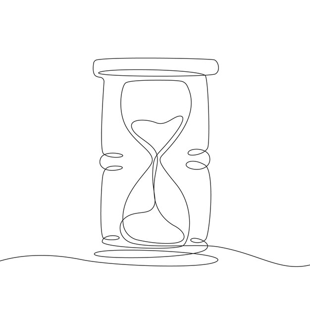 Ilustración de un reloj de arena dibujado a mano